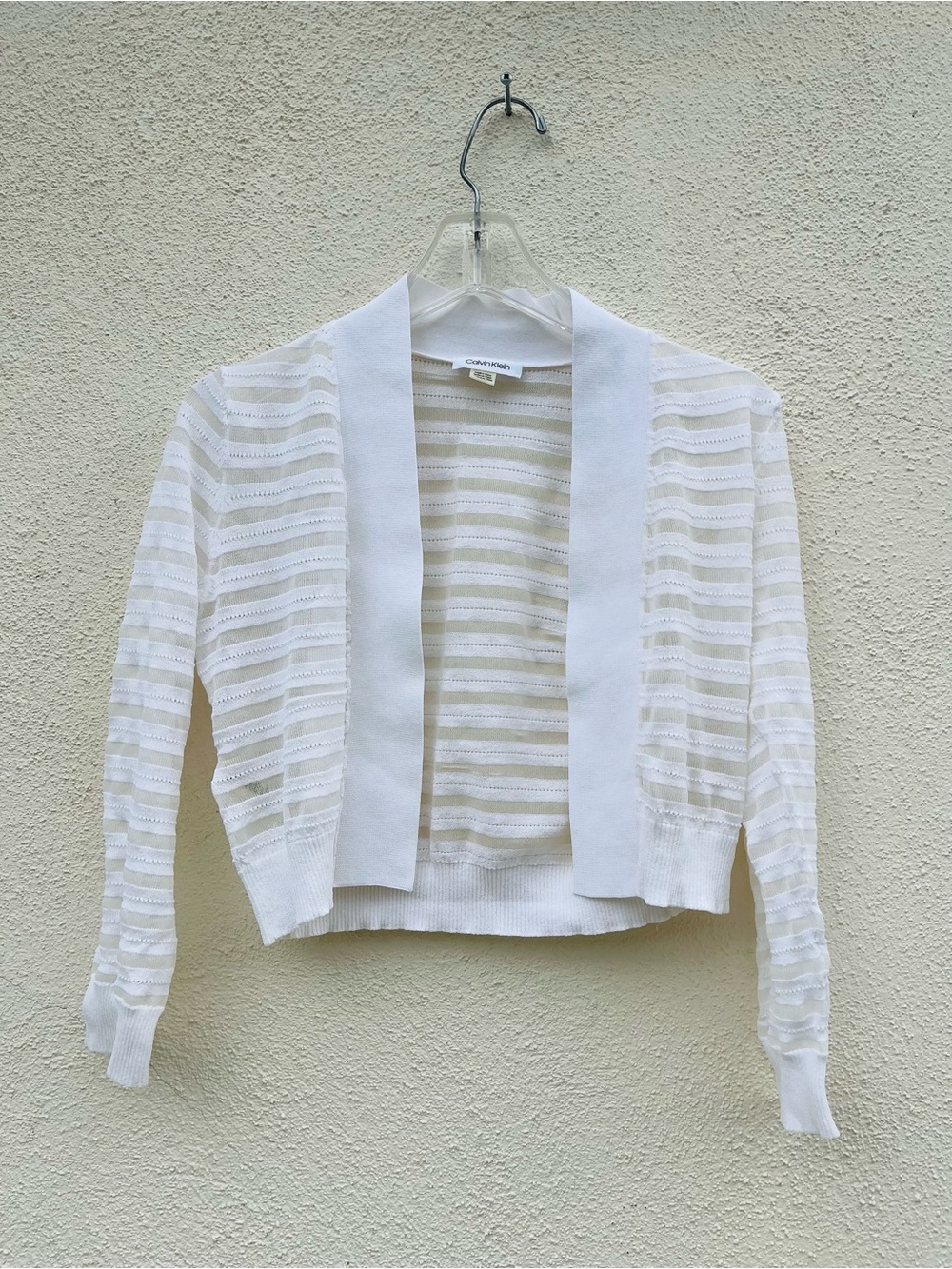Calvin Klein White Open-Front Women's Cardigan Sweater Size S